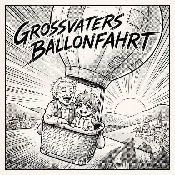 Beispiel-Cover «Grossvaters Ballonfahrt» — Hörspiel zum Anlass Runder Geburtstag — Opa wird 70